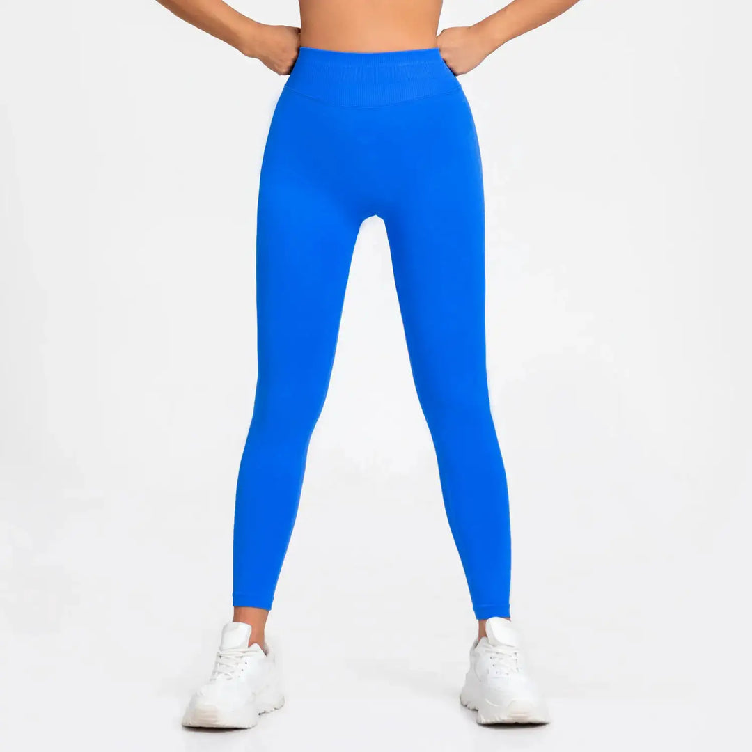 NCLAGEN Yoga Leggings Women Seamless Sports Pants Low Ribbed Band Gym Clothes Fitness Workout Wear Scrunch Bum Tights