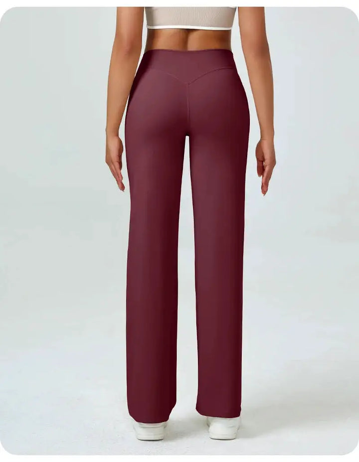 High Waisted Straight Leg Yoga Pants for Women, Naked Feeling Butt Lifting Loose Fit Workout Trousers, Slimming Gym Pants