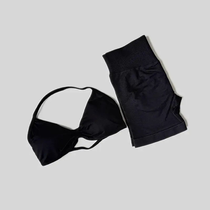 WAREBALL Gym Set Women 2 Piece Sets Halter Neck Tank Tops High Waist Scrunch Seamless Shorts Sport Suit Sportswear Workout Set