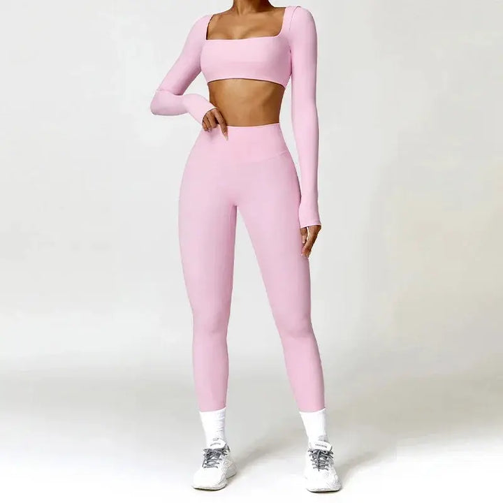 Women Yoga Sports Set Quick Dry 2 Piece Gym Outfit