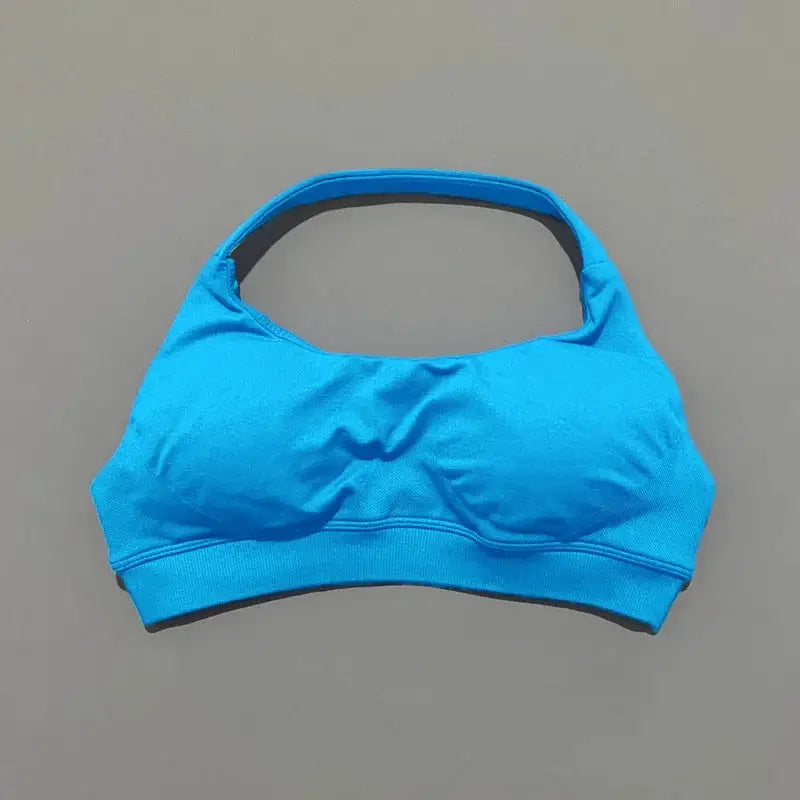 Sports Bra Women Seamless Yoga Halter Bra Top High Support Open Back Bra Fitness Push-up Activewear Workout Gym Underwear