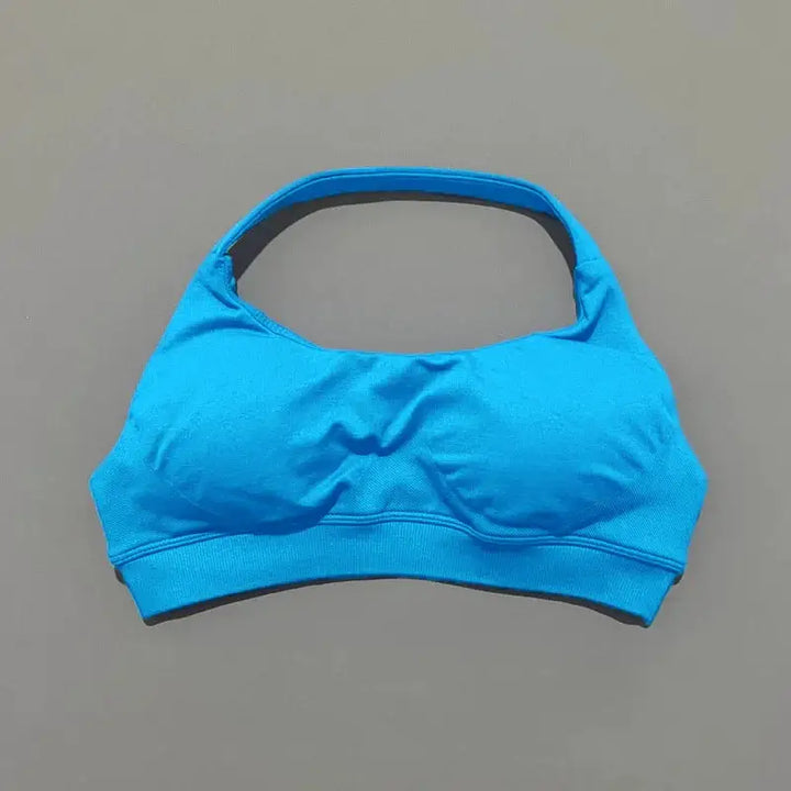 Sports Bra Women Seamless Yoga Halter Bra Top High Support Open Back Bra Fitness Push-up Activewear Workout Gym Underwear