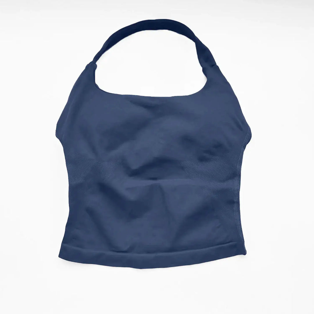 NCLAGEN Gym Halter Top Woman Longline Strappy Tank Padded Yoga Clothing Fitness Workout Running Activewear Pilates Clothes