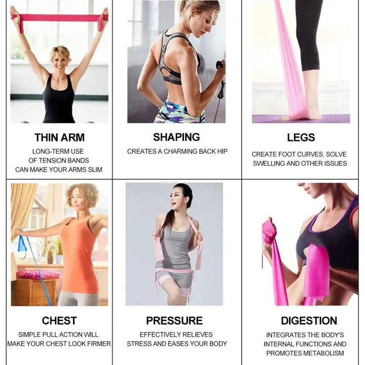 Yoga Pilates Resistance Band 150cm Durable Rubber Elite