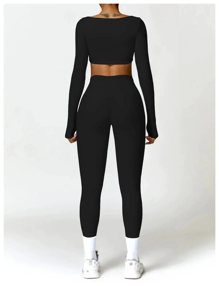 Women Yoga Sports Set Quick Dry 2 Piece Gym Outfit