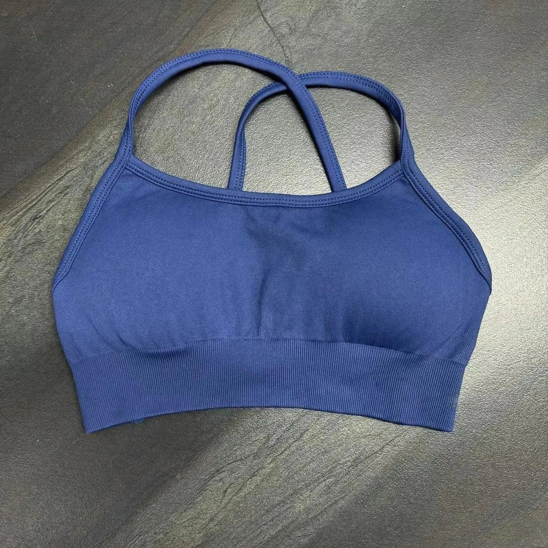 Seamless Backless Sports Bra For Women Medium Support Crop
