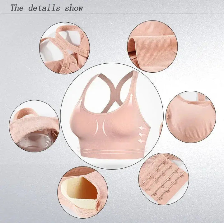 Seamless Shockproof Women Yoga Bra Tank Top Fitness
