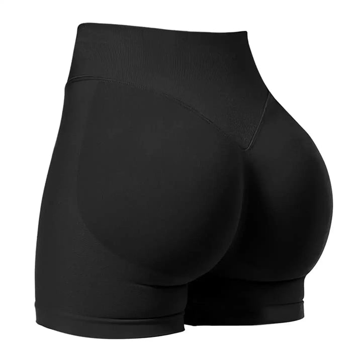 Pilates knit shorts medium intensity training high stretch peach hips no awkward lines casual fitness