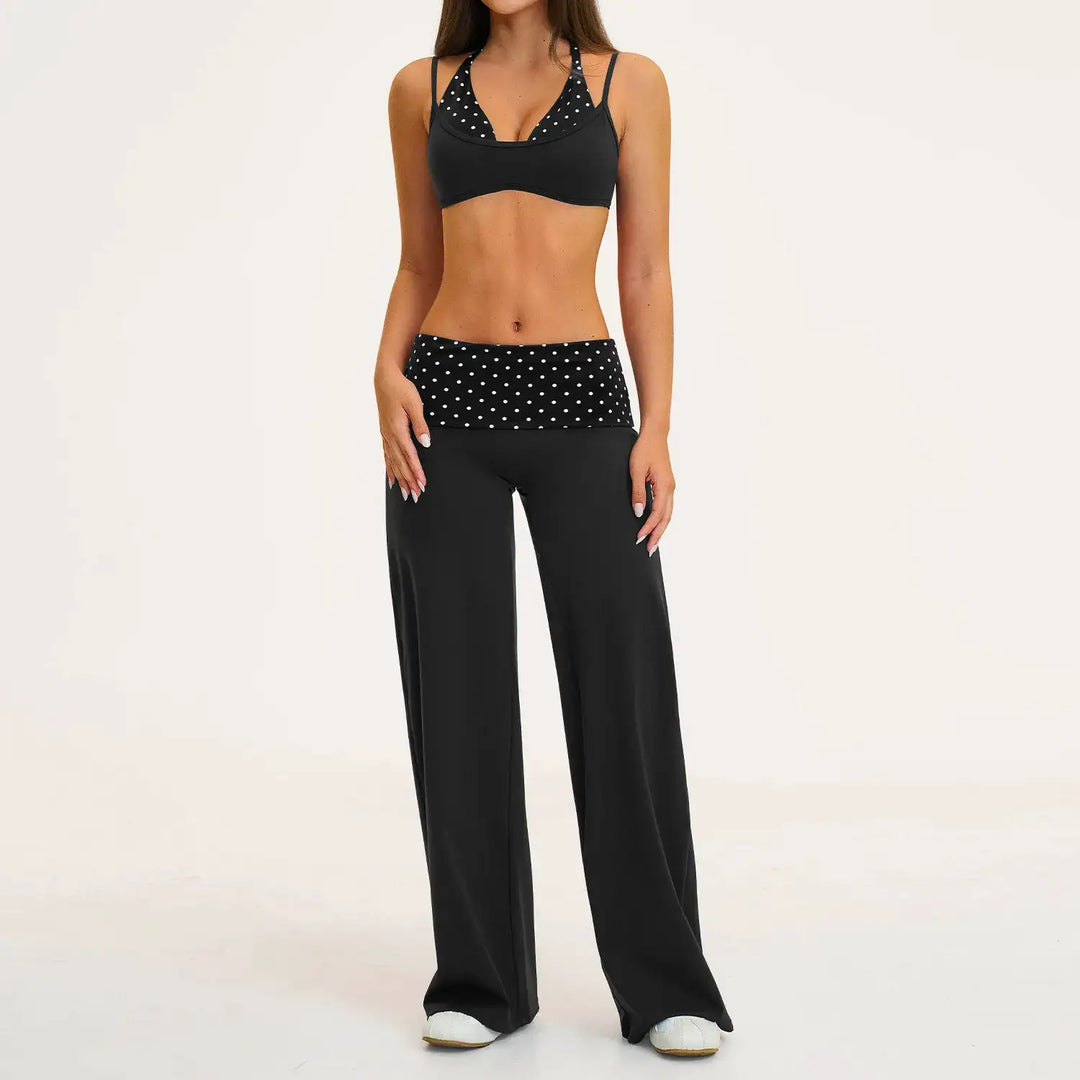 2PCS Stripes Fitness Suit Women&