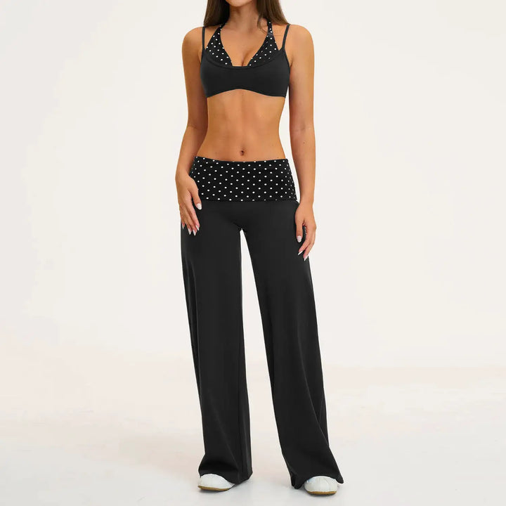 2PCS Stripes Fitness Suit Women&
