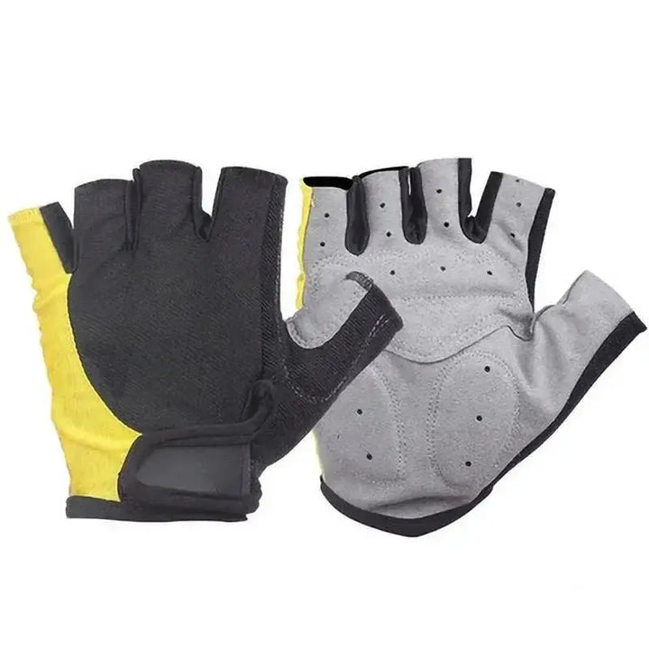 Half Finger Cycling Gloves Unisex Anti Slip Breathable Shock