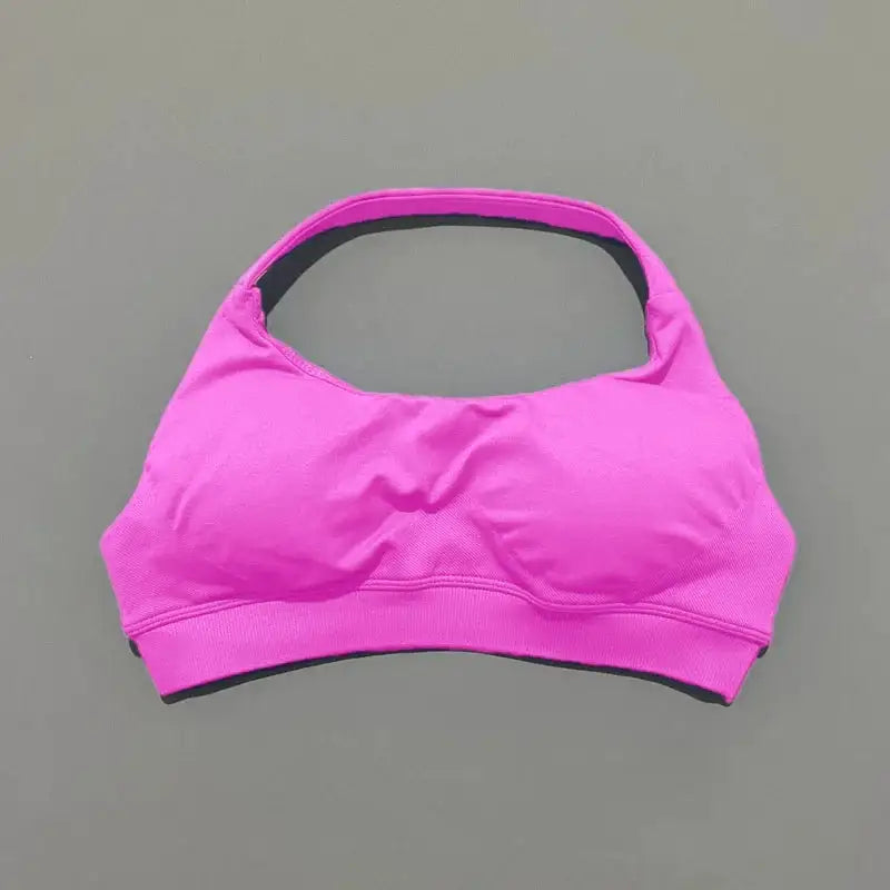 Sports Bra Women Seamless Yoga Halter Bra Top High Support Open Back Bra Fitness Push-up Activewear Workout Gym Underwear