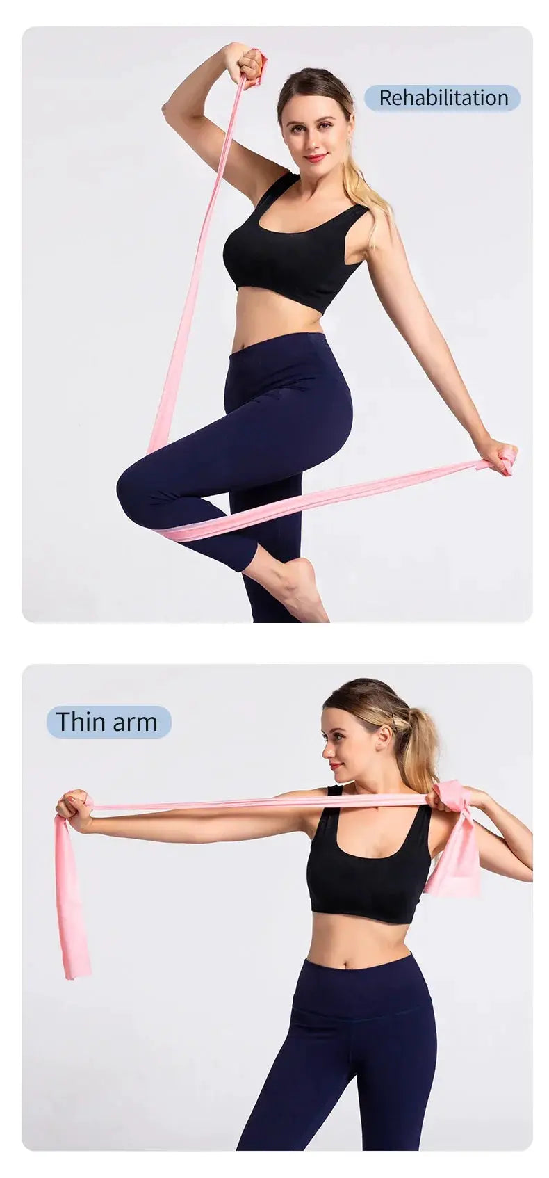 Yoga Pilates Resistance Band 150cm Durable Rubber Elite