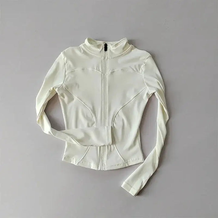 Slim Fit Sports Jacket Stand Collar Zipper Coat Sports Fitness Yoga Clothing Plus Velvet Jacket Slimming Quick-drying Top Suit