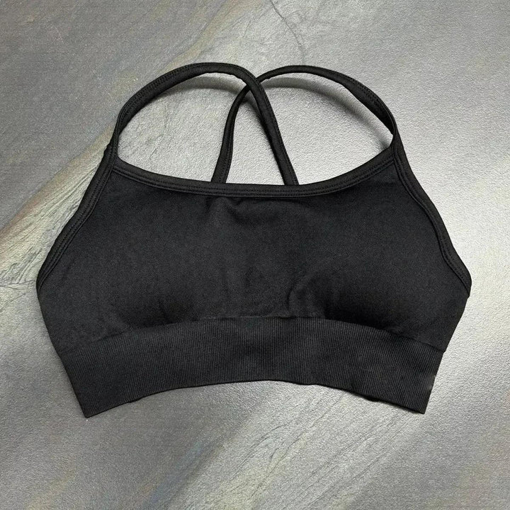 Seamless Backless Sports Bra For Women Medium Support Crop