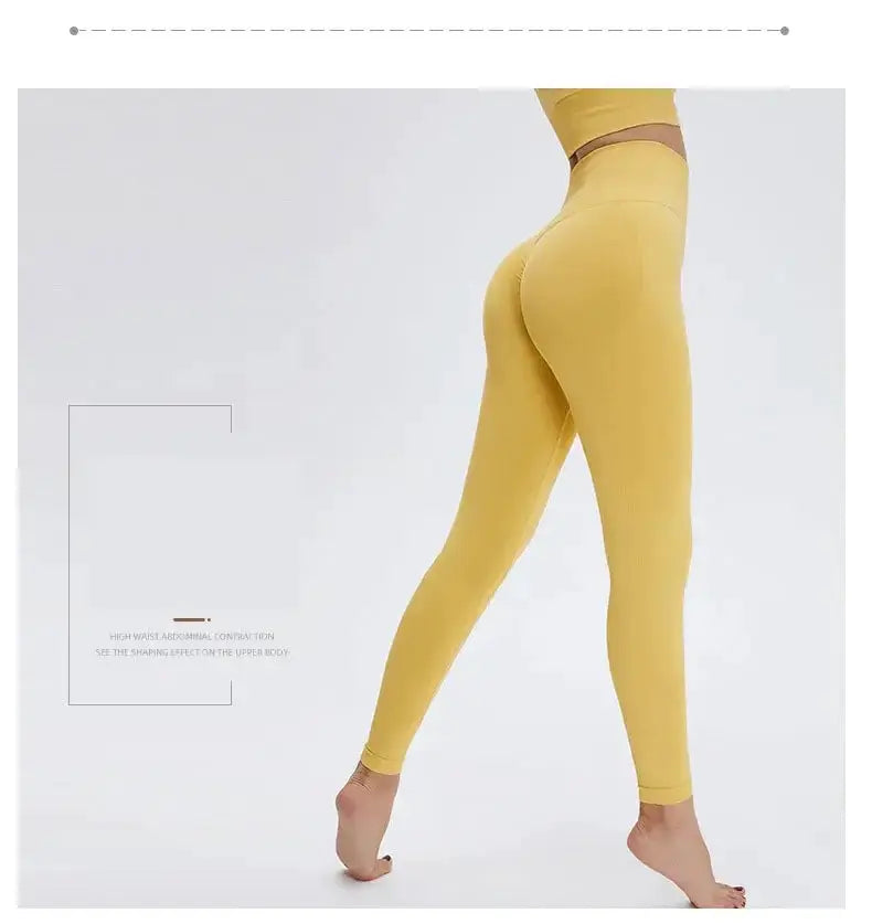 Nude Yoga Pants Women High Waist Seamless Hip Lifting