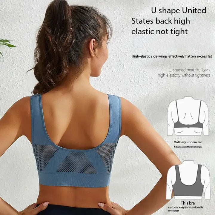 Beautiful Back Sports Bra Shockproof Running Fitness Anti-sagging Upper Collection Soft Support High-strength Women&
