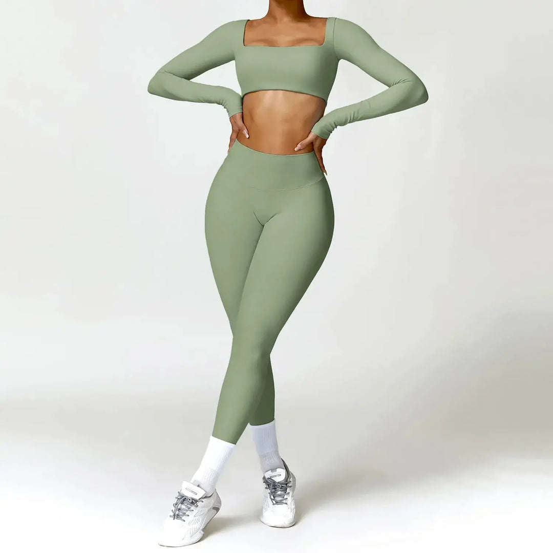 Women Yoga Sports Set Quick Dry 2 Piece Gym Outfit