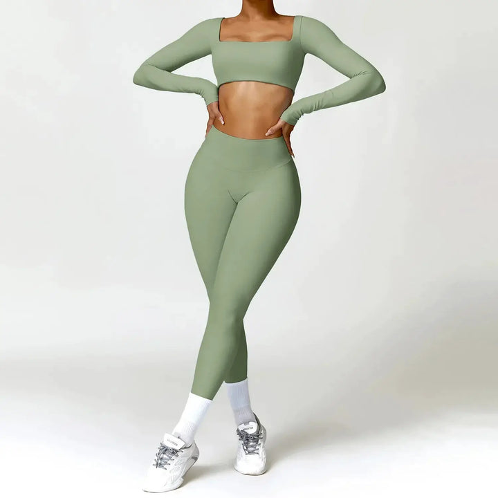 Women Yoga Sports Set Quick Dry 2 Piece Gym Outfit