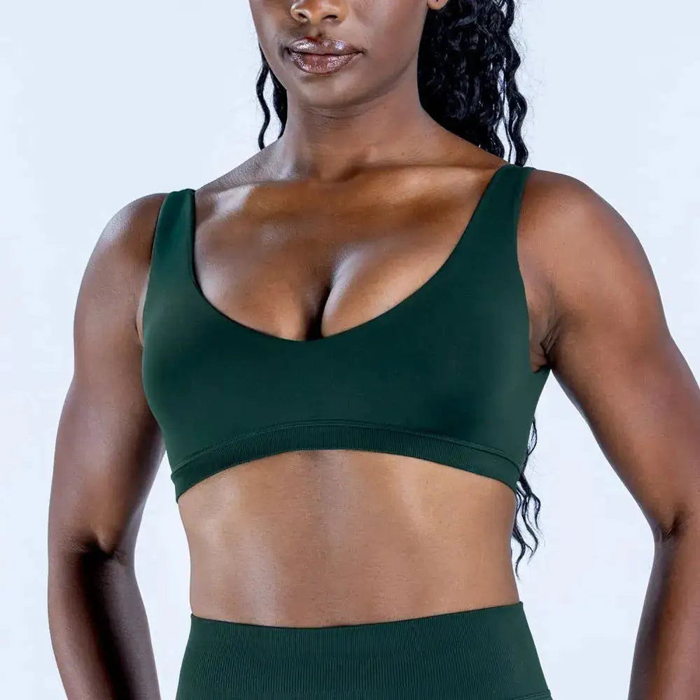NCLAGEN Impact Scoop Back Bra High Support Yoga Tops Women Push-up Gym Clothes Pilates Sports Underwear Quick Dry Workout Vest