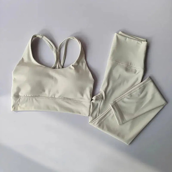 Women Breathable Yoga Set 2pcs Sport Suit Gym Wear Workout Clothes Gym Crop Top High Waist Legging Fitness Bra Set Sports Suits