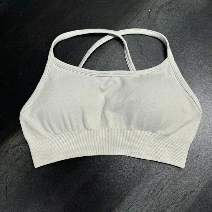 Seamless Backless Sports Bra For Women Medium Support Crop
