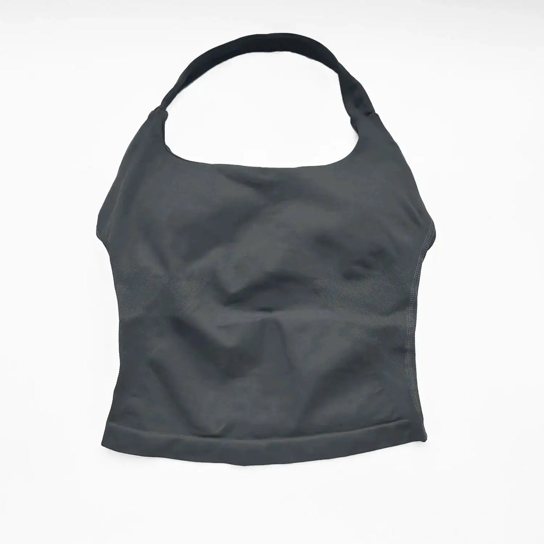 NCLAGEN Gym Halter Top Woman Longline Strappy Tank Padded Yoga Clothing Fitness Workout Running Activewear Pilates Clothes