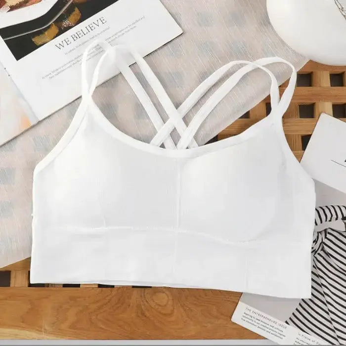Sexy Women Tops Back Cross Strap Tank Running Sports Bra