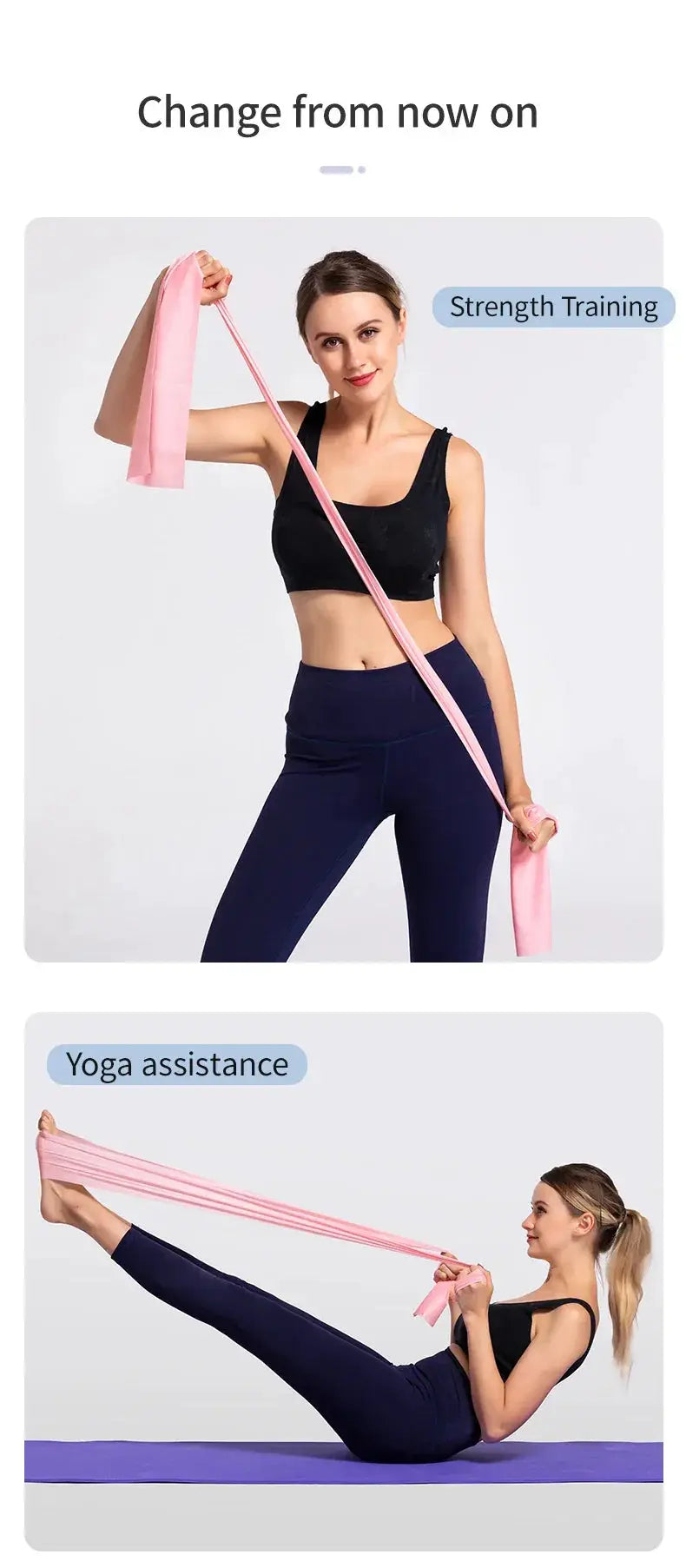 Versatile 150cm Elastic Resistance Band for Yoga and Pilates