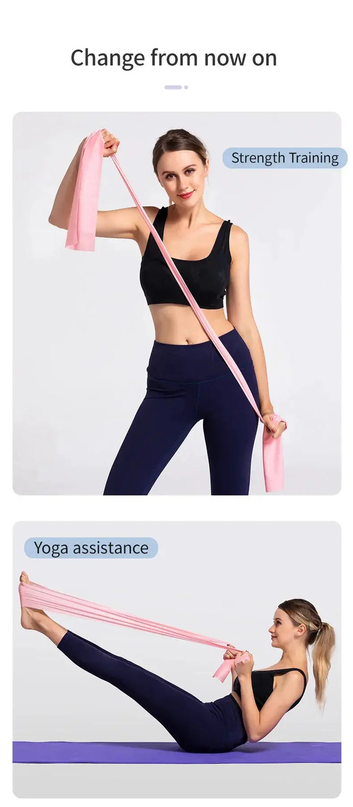 Versatile 150cm Elastic Resistance Band for Yoga and Pilates