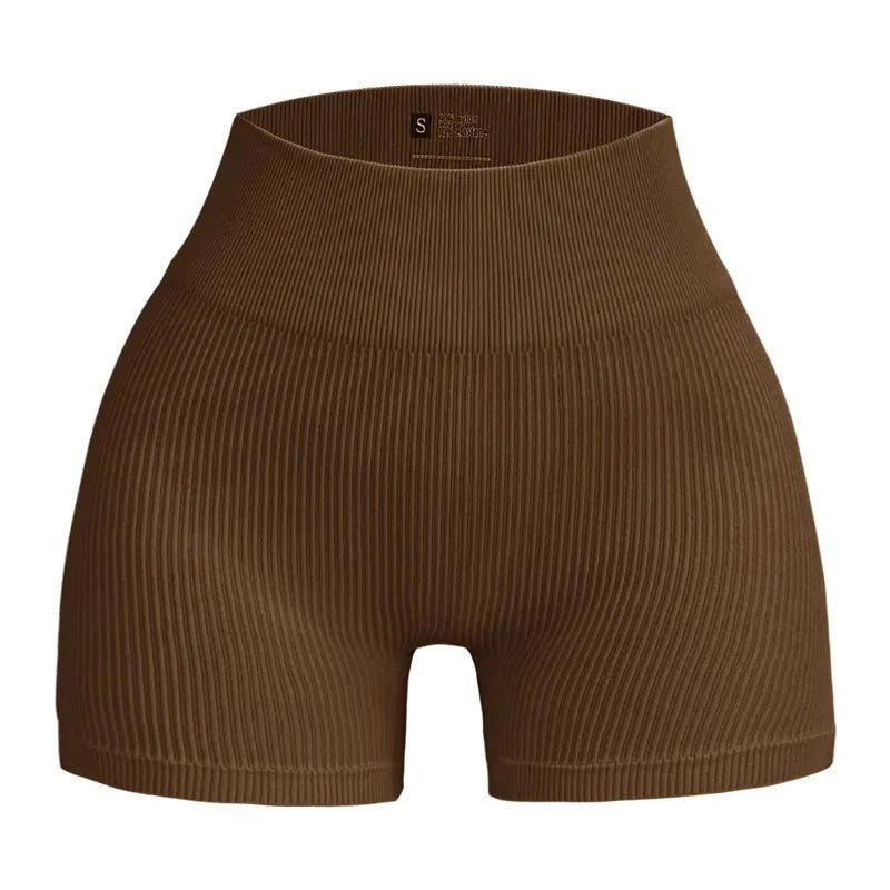 ZenFlex High Waisted Yoga Shorts - Lift And Shape Seamless Knit Ribbed TextureXt