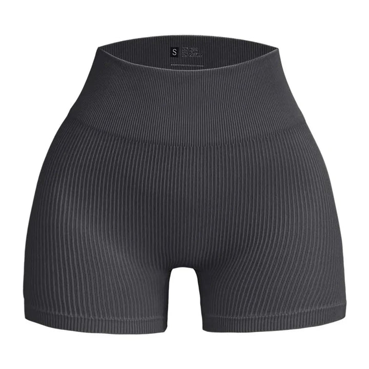 ZenFlex High Waisted Yoga Shorts - Lift And Shape Seamless Knit Ribbed TextureXt