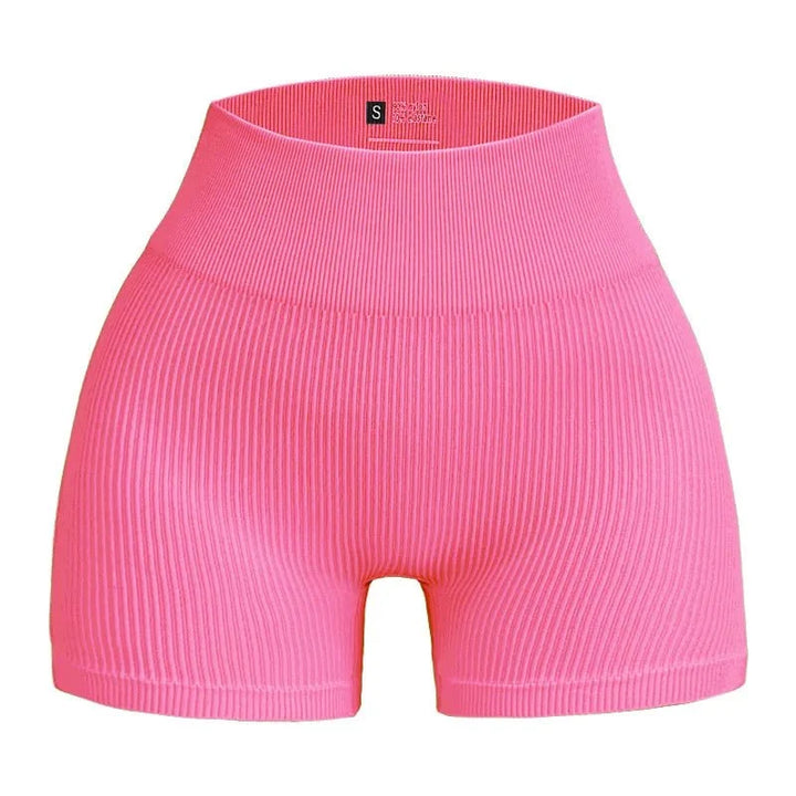 ZenFlex High Waisted Yoga Shorts - Lift And Shape Seamless Knit Ribbed TextureXt
