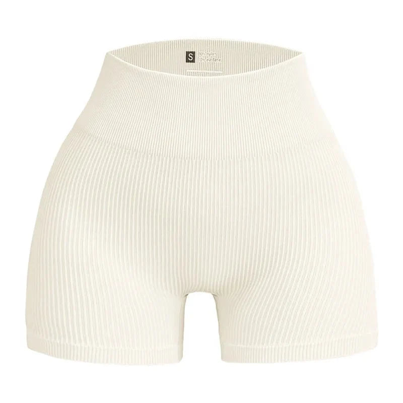 ZenFlex High Waisted Yoga Shorts - Lift And Shape Seamless Knit Ribbed TextureXt